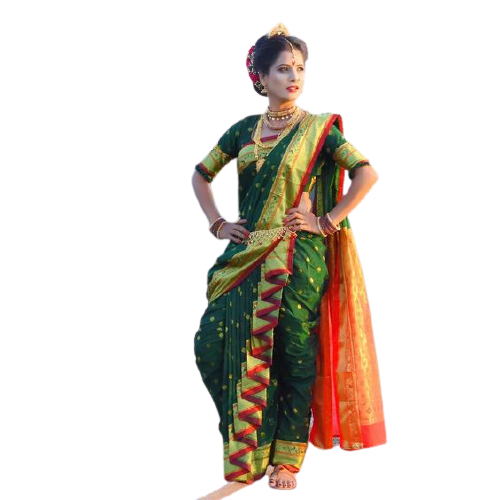 Green and orange Transparent wedding Sarees Png Images - New Cotton Sarees 2021, Png Download