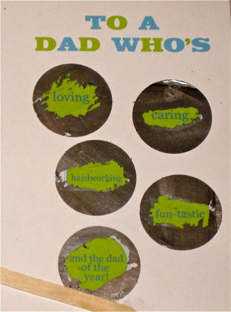 Make Your Own ScratchOff Fathers Day Card