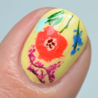 summer flower nail art