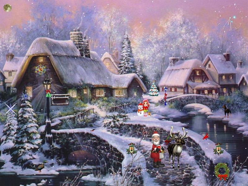 christmas scenery wallpaper