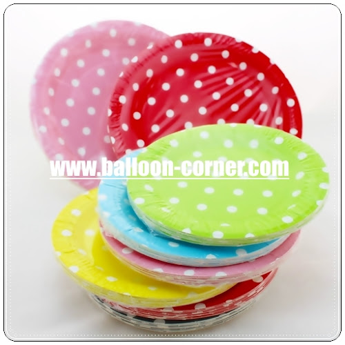 Piring Kertas Motif Polkadot