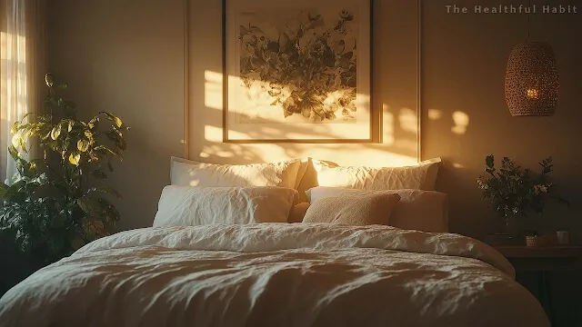 BED WITH COMFORTABLE PILLOWS