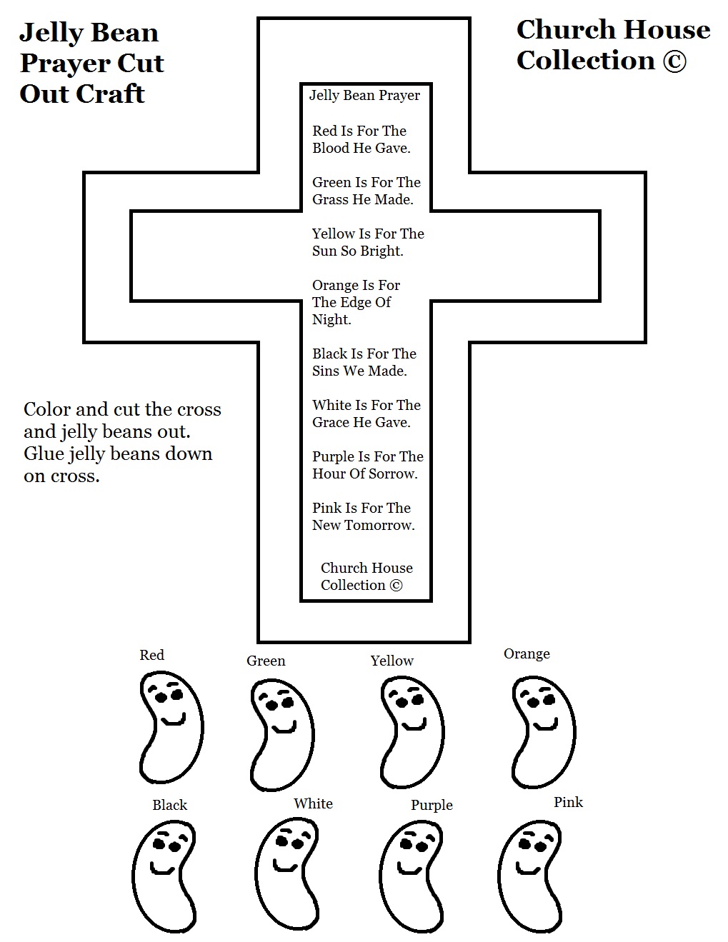 Download Church House Collection Blog: Jelly Bean Prayer Cross Cut Out Plant Stake Craft