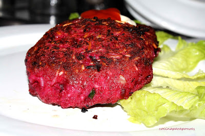 Hamburguesa de Remolacha y arroz