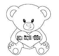 Coloring page of get well soon greeting cards