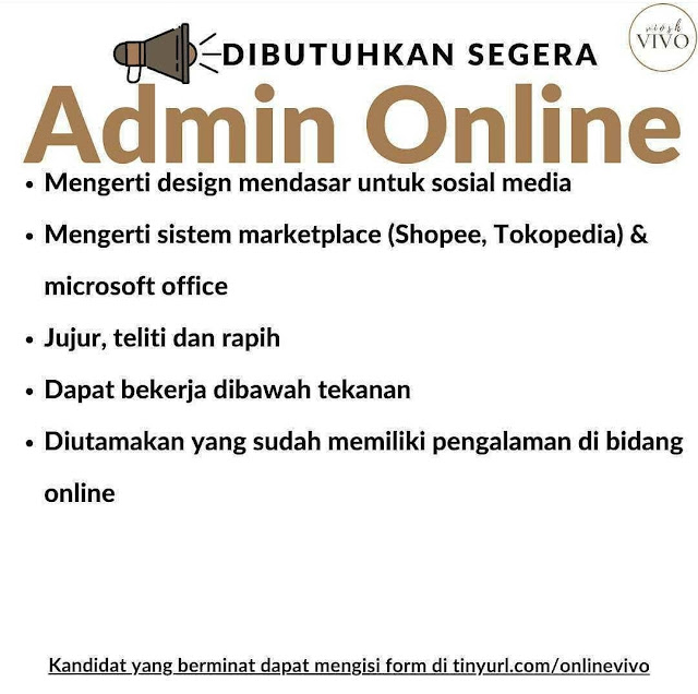 Loker Admin Online di VivO