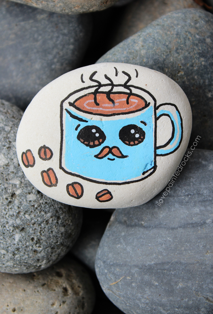 How to Paint a Cute Coffee Mug with a Mustache I Love 