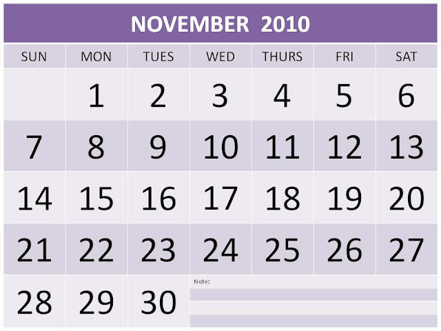 printable november 2010 calendar. Free Printable November 2010
