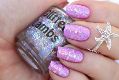 Lilac Mascara "Fashion Makeover Collection" Glitter Lambs Nail Polish Swatched By @LacqueredLori