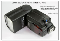 AS1012: Canon 580 EX II with Re-Wired PC Jack - Operational in All Modes Including Manual-Master