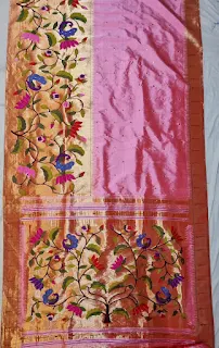 Half allover work paithani saree online shopping