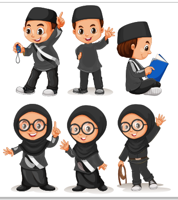 Download Vector  Kartun  Anak  Muslim  Versi Corel Draw Sya 