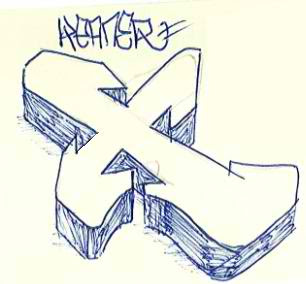 Graffiti Alphabet Sketches Letter X