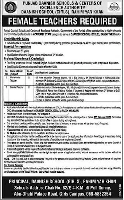 punjab-daanish-school-rahim-yar-khan-jobs-2020-for-teaching-staff