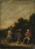 Peasants by a Tavern by Pieter Bout - Genre Paintings from Hermitage Museum