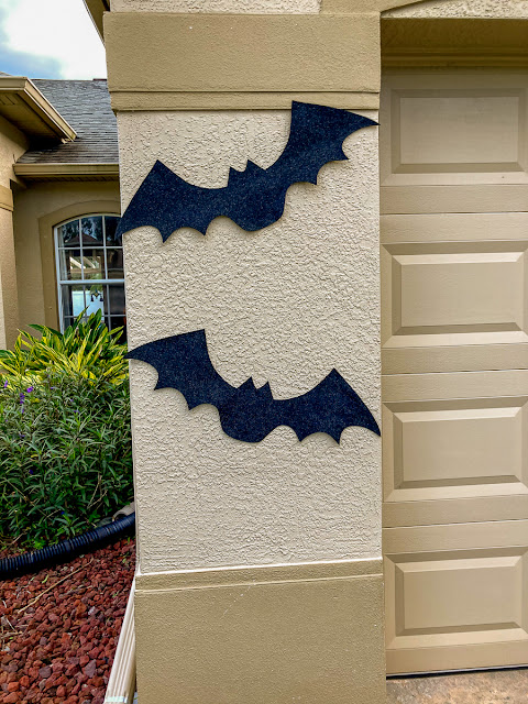 Big felt bats - outdoor Halloween Decor