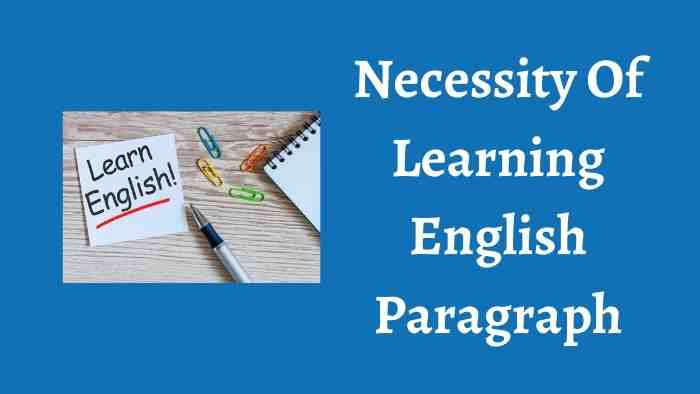 Necessity Of Learning English Paragraph