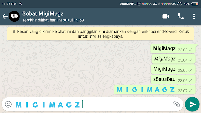 Cara Membuat Tulisan Tebal, berwarna, dan Variasi Unik Lainnya di Whatsap