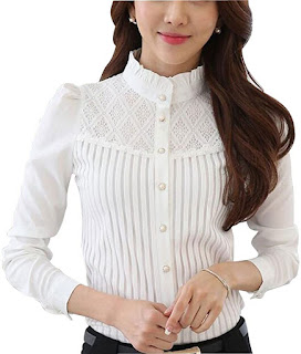 White Vintage Style Blouses