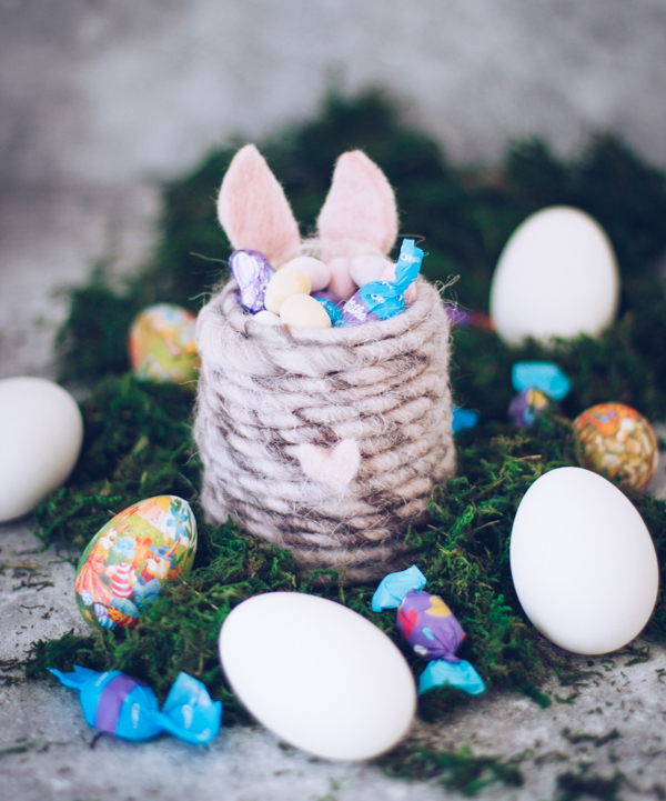 DIY Osternest als Osterhase - Süße Bastel-Idee für Ostern als Geschenk oder Tischdeko. titatoni.de