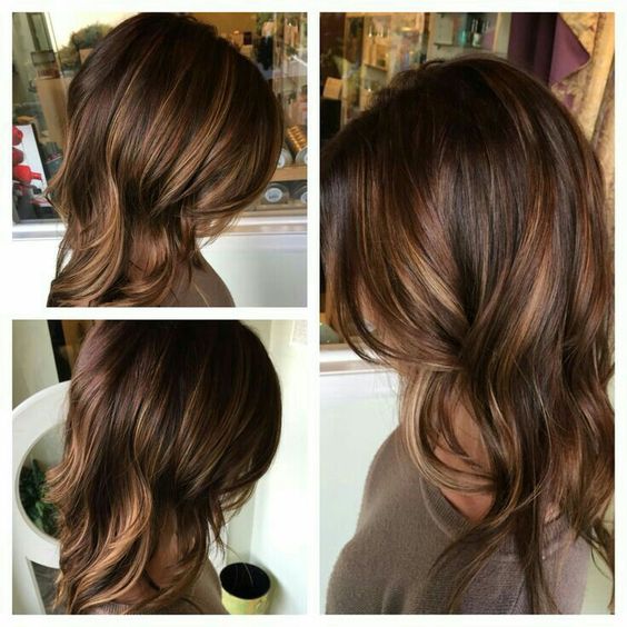 chestnut brown hair with highlights caramel