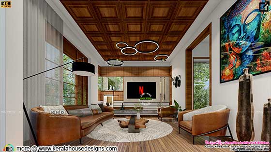 Living room interior tropical