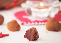 Trufas con frambuesas