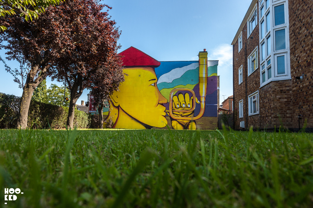 Italian Street Artist Giacomo Bufarini's Woodstreet Walls Mural in Walthamstow,London,E17