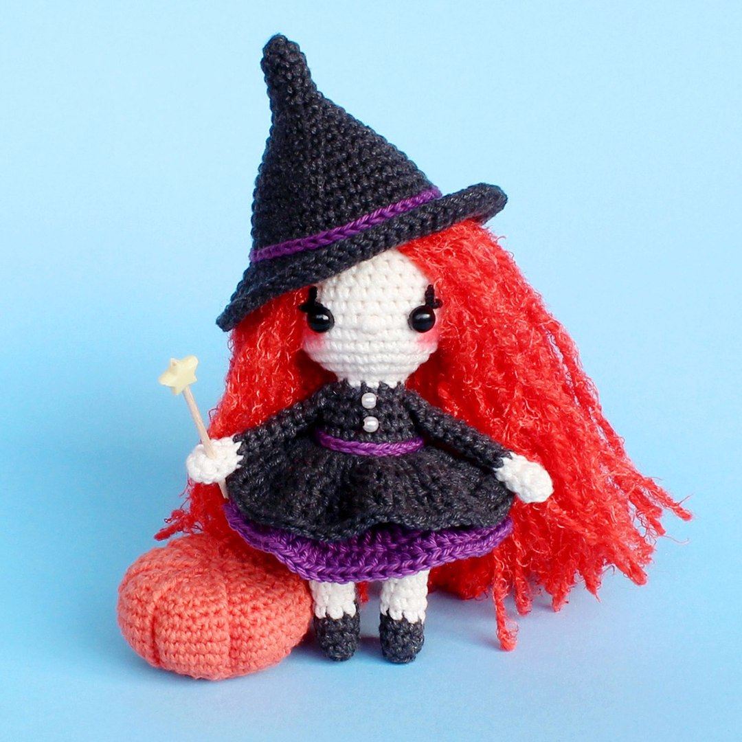 Amigurumi witch doll