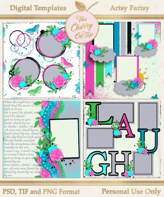  Artsy Fartsy Digital Scrapbooking Templates