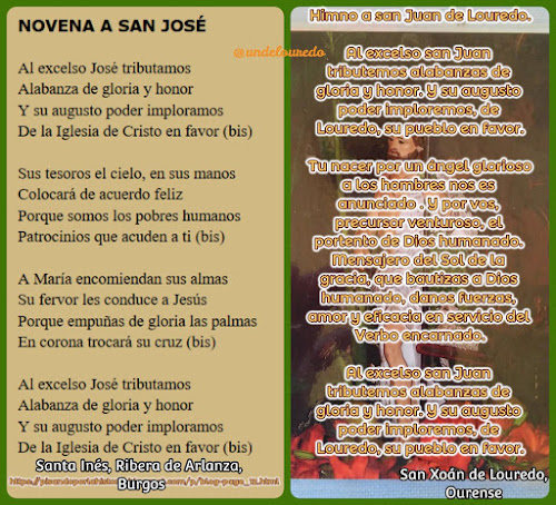 Comparativa himnos a san José, en Arlanza, Burgos, y Louredo, Ourense