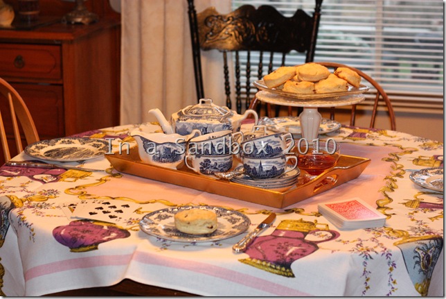 pink tablecloth setting