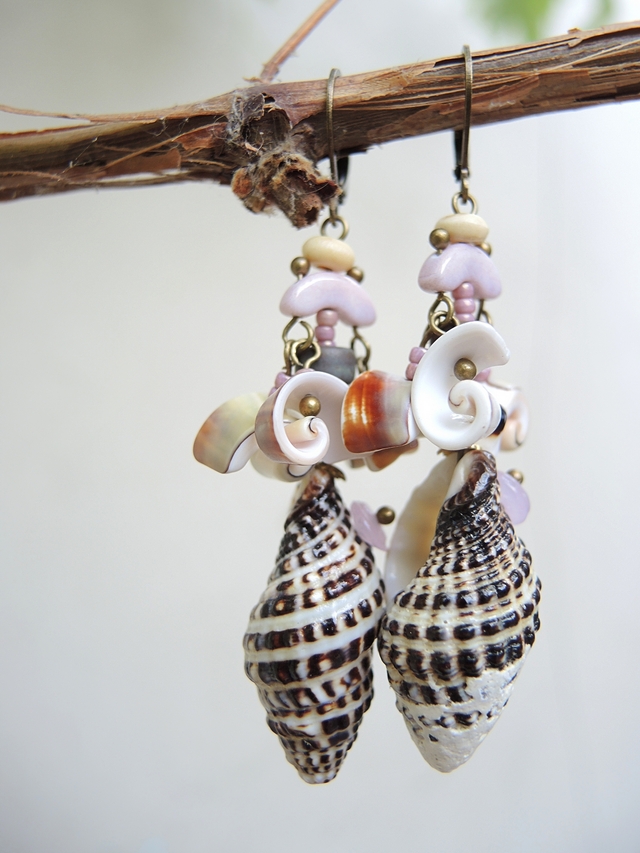 DIY oorbellen/earrings 'at the beach'