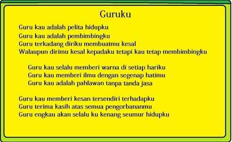 "Puisi Indonesia Contoh Teks Pusi Guru"