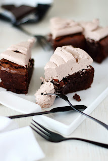 Browniecake met whiskybotercrème