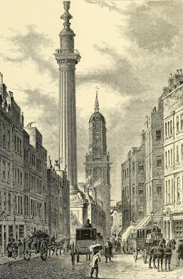The Monument c1800 from Old and New London byW Thornbury (1873)