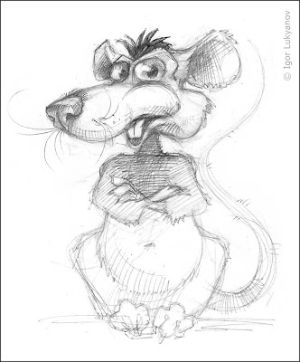 cartoony mouse character sketch