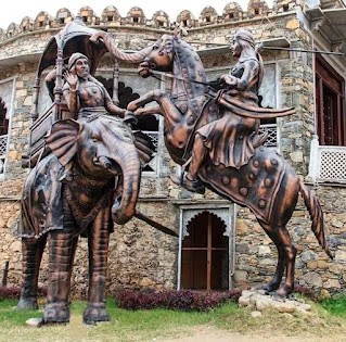 Statue-of-Maharana-Pratap-attacking-Man-Singh-at-Haldighati-Museum