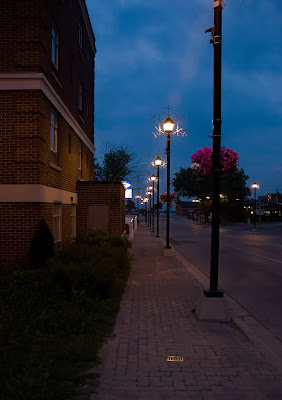 corner of Mississaga and Front Streets looking towards the waterfront