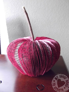 Apple Ornament made from a book