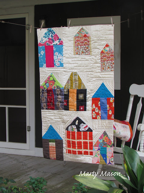 Improv To the Houses - a quilt by Marty Mason 