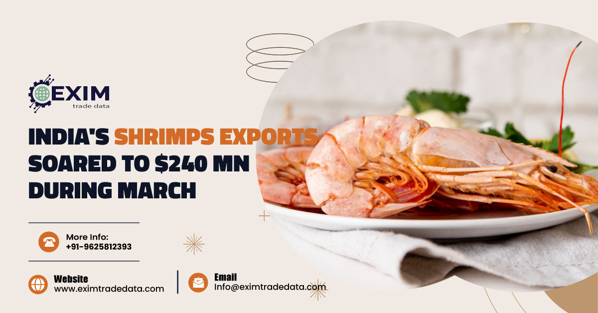 India's shrimps exports soared to $240 Mn during March