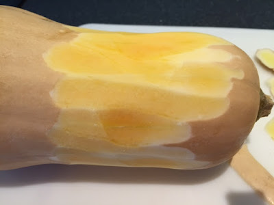 Peeling butternut squash