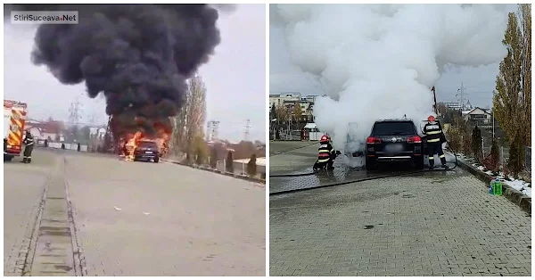 Incendiu autoturism JYSK Fălticeni