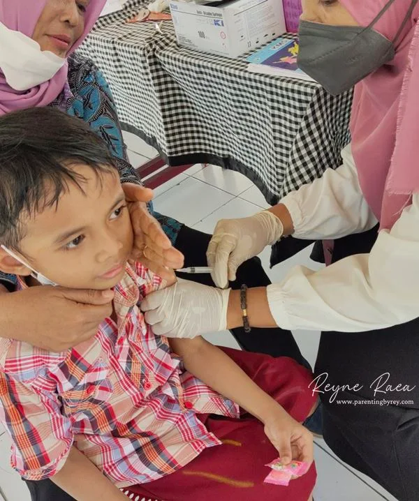 Adik Dayyan Vaksin Campak Rubella di Bulan Imunisasi Anak Nasional (BIAN) 2022