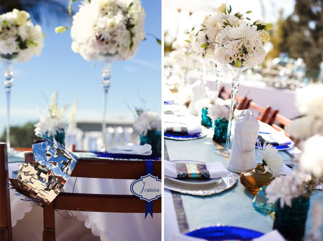 bridal shower decorations The Tablescape Crystals glistened in the sunlight