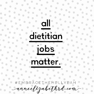 White background with grey polka dots with the wording of All Dietitian Jobs Matter in black lettering and underlined. 