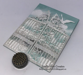 Linda Vich Creates: Pearly Gates Sympathy Card. The Detailed Gate Thinlits are used as the gates to Heaven in this sympathy card.