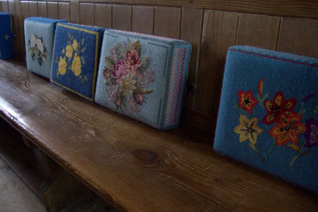 The other is that I have a fascination with church pew kneeling cushions