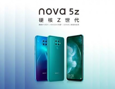 Official photos of "Huawei nova 5z" appear with it's specifications